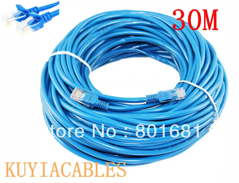 

Free Shipping +tracking number !! 30M 100ft CAT5E CAT5 RJ45 Ethernet Internet Network Patch Lan Cable Cord Blue