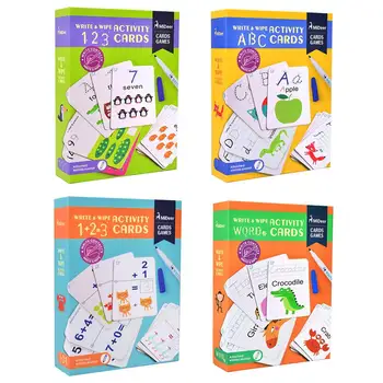 

Kids Early Education Numbers Words Writing Cognitive Learning Cards Handwriting Erasable Rewritable Repeated Practice Game Card