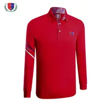 Осенне-зимняя мужская футболка для гольфа с длинными рукавами Высококачественная мягкая дышащая тренировочная одежда спортивные полосатые рубашки поло одежда для гольфа