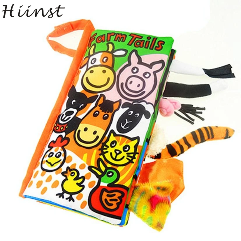 

HIINST Modern Cloth Book Soft Quiet Book for Baby Children Toddler Toy Cloth Animal Farm Tails Learning Education Jan12