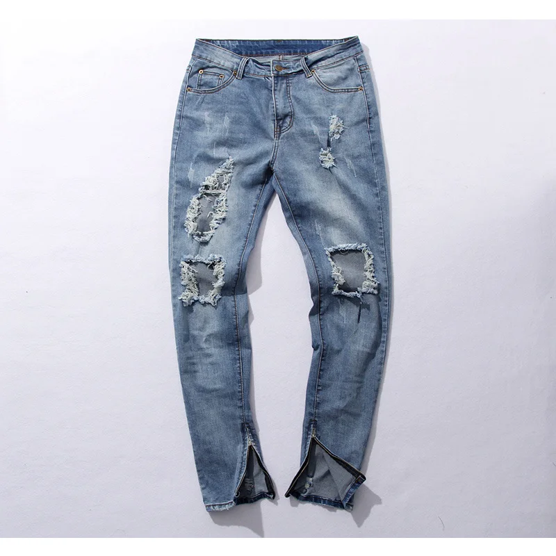 2017-NEW-high-quality-fashion-casual-men-jeans-Big-hole-in-knee-pants ...