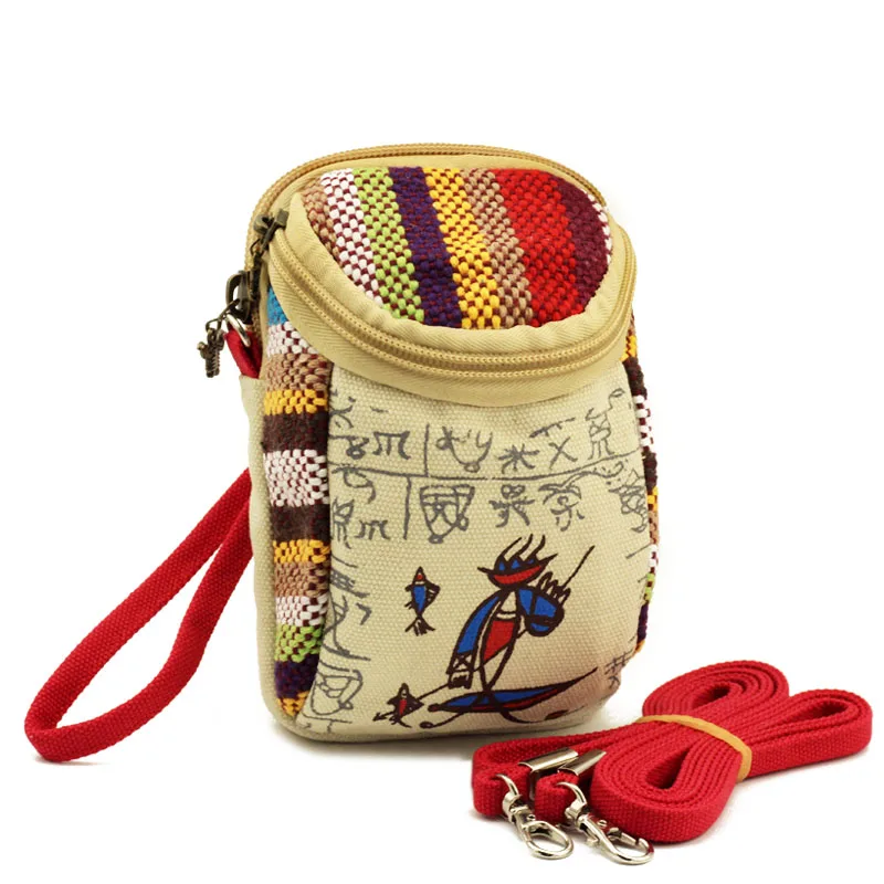 

17xCM 6' inch Mobile Phone Bag Mini Messenger Bags Mobile Phone Bag Hanging Neck Mini Canvas Coin Purse Crossbody bag a5350