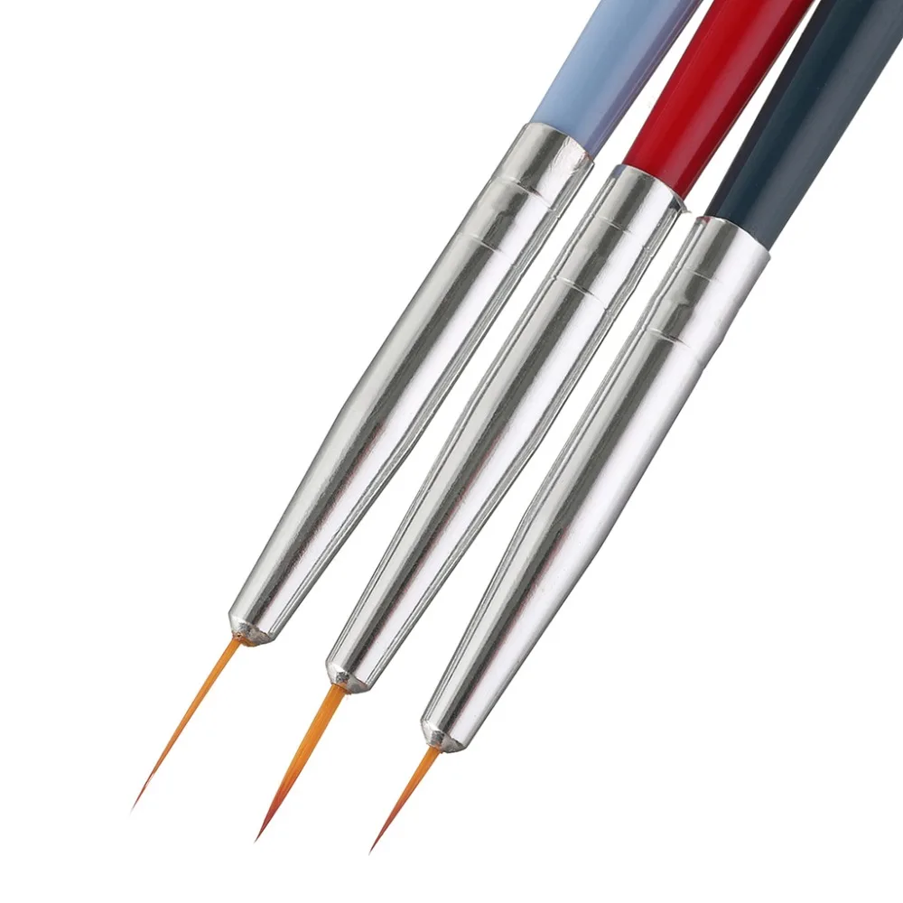 FSHALL 3 шт УФ-гель для дизайна ногтей Лайнер Кисть Деревянная Ручка Маникюр живопись ручка 7 мм-11 мм