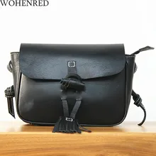 WOHENRED сумки через плечо из натуральной кожи для женщин Сумка через плечо с кисточкой маленькая дамская сумочка модные сумки-мессенджеры для женщин
