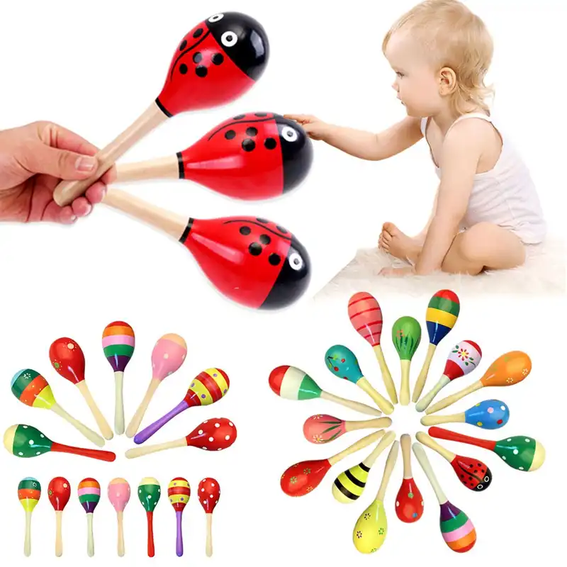 wooden maracas baby