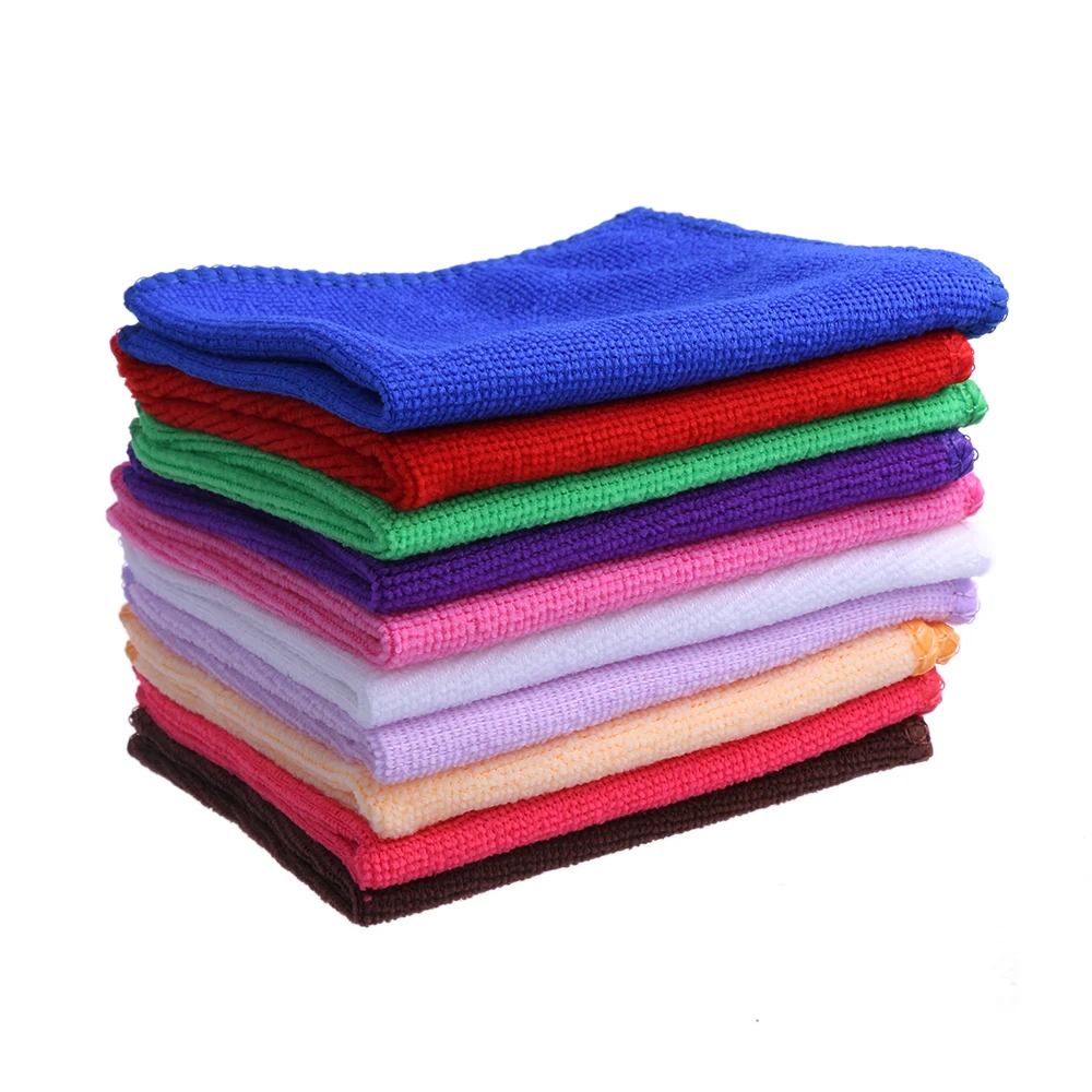 10 Pcs//set Microfiber Washcloth Auto Car Care Cleaning Soft Towels Tool Kit
