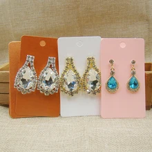 100 шт в партии розовый/белый/оранжевая бумага прямоугольной формы серьги карты оптом ювелирные украшения с принтом на заказ карточка для демонстрации сережек