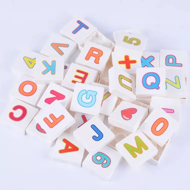 

42pcs English Alphabet Blocks Number Blocks Leanring Toys for Children Letters Building Blocks Compatible with Duplo