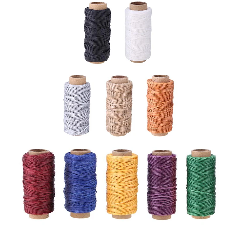 50m/Roll Handmade Flat Waxed Sew Wax line Thread Cord Sewing Craft Tool