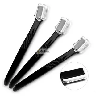 

3pcs professional eyebrow trimmer black color makeup machine for trimming hair razor female maquillaje knife Blades