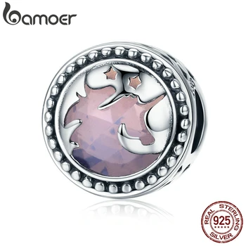 

BAMOER Hot Sale Authentic 925 Sterling Silver Fantasy Big Stone Charm Beads fit Charm Bracelet DIY Jewelry Gift SCC377