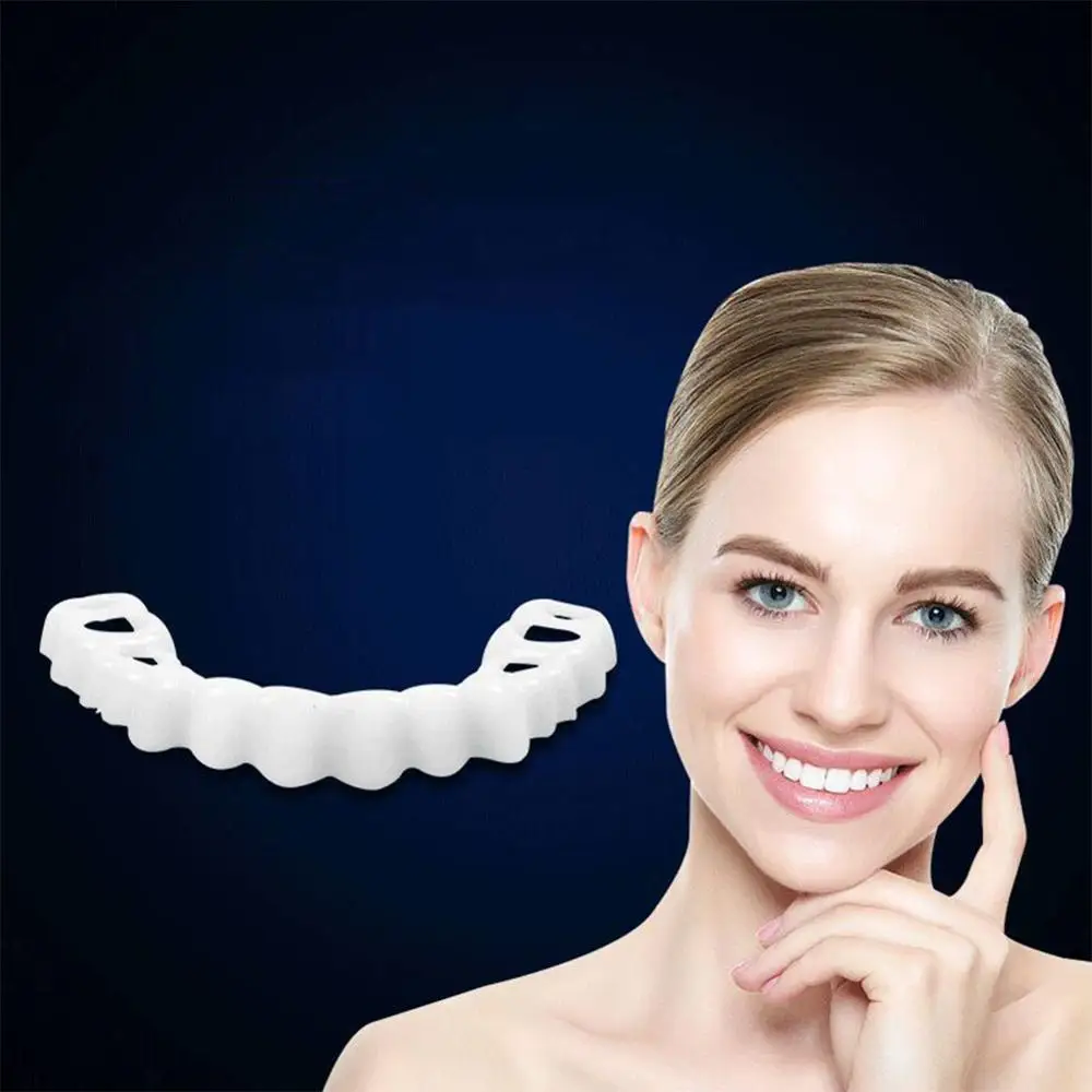 

Teeth Whitening Dental White Teeth Cover Perfect Smile Comfort Fit Flex False Teeth Veneers