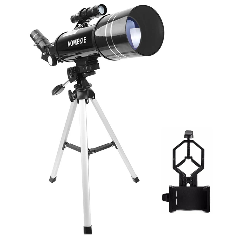 Telescópio com Tripé Suporte do Telefone Aomekie Astronômico Compacto Terrestre Espaço Lua Assistir Monocular Crianças Presente 40070 14 Aomekie 40070 astronômico telescópio com tripé compacto