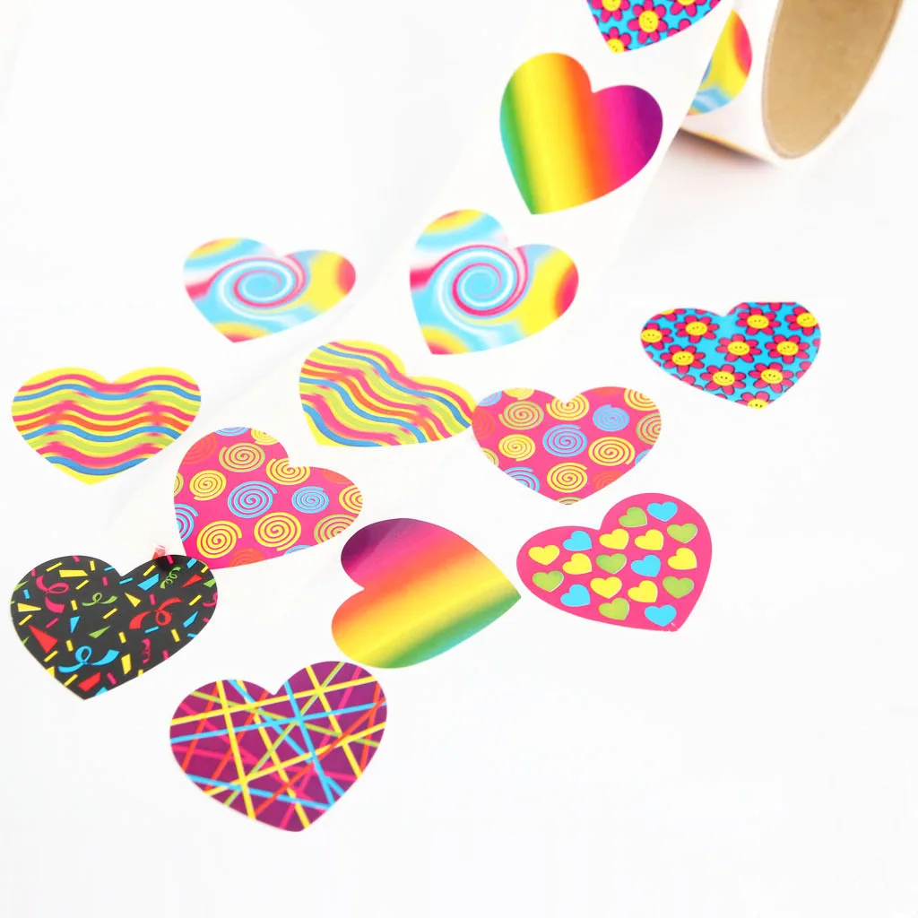 200pcs colorful heart shape sticker, Self Adhesive Label Decorative