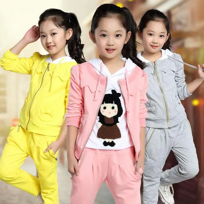 

Leisure Children Clothing Full Sleeve Conjunto Infantil Menina Embroidery Pattern Toddler Girl Clothes Active Coat For Girls