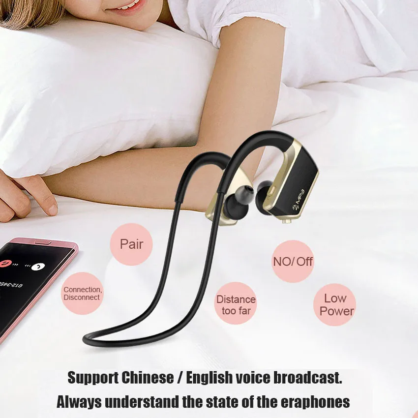 Askmeer IPX4 Водонепроницаемый Mp3 плеера 8 ГБ + Беспроводной Спортивные наушники Bluetooth