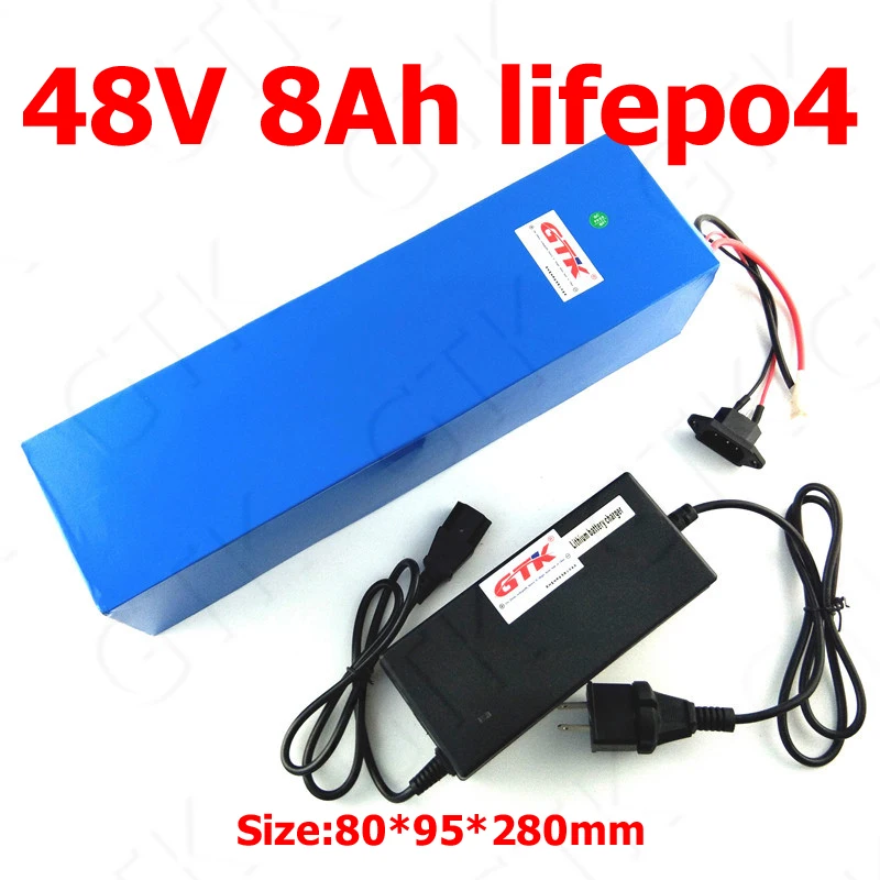 

GTK Lifepo4 48v 8ah battery 48V lithium bateria with BMS for 350W 450W Mountain bike bicycle Snowmobile scooter + 2A charger