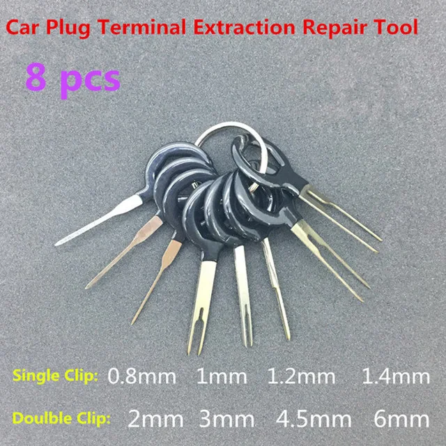 3 pcs 8 pcs 11pcs 18 pcs Auto Car Plug Circuit Board Wire Harness Terminal Removal Hook Pin Crimp Needle Removing Tool For Car - Цвет: 8pcs