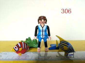 

1 set playmobil toy of pretend toy fish Marine Taming Trainer Action Figures mini figure child toys gift