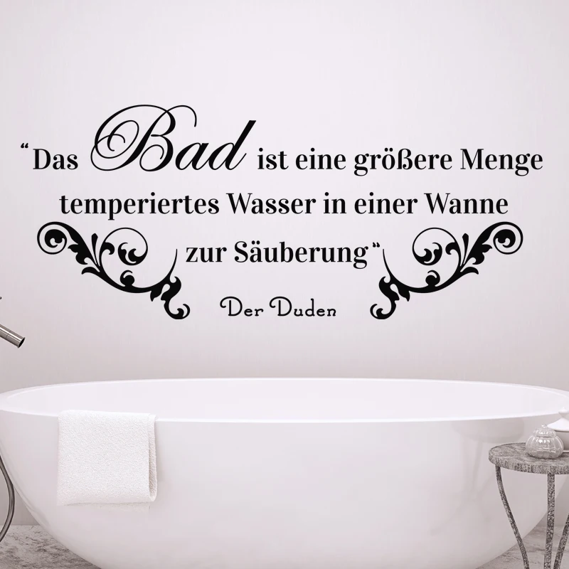 

Sticker-salle-de-bain-citation Das Bad Ist Eine Grobere Vinyl Wall Sticker Bathroom Mural Wall Decal Art Home Decor Poster