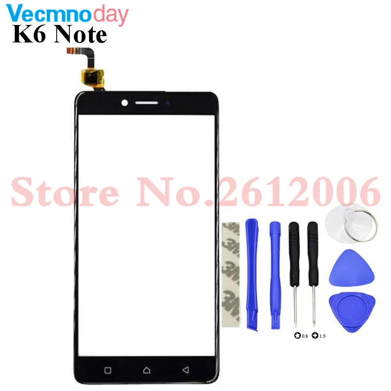 

Vecmnoday Touch Screen For Lenovo K6 Note Sensor Front Glass Digitizer Panel Sensor Touchscreen Replacement + Tools