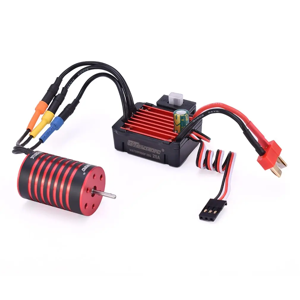 

GTSKYTENRC Combo 2435 4500KV/4800KV Brushless Motor with 25A Electronic Speed Controller for 1:16 1:18 RC Buggy Drift Racing Car
