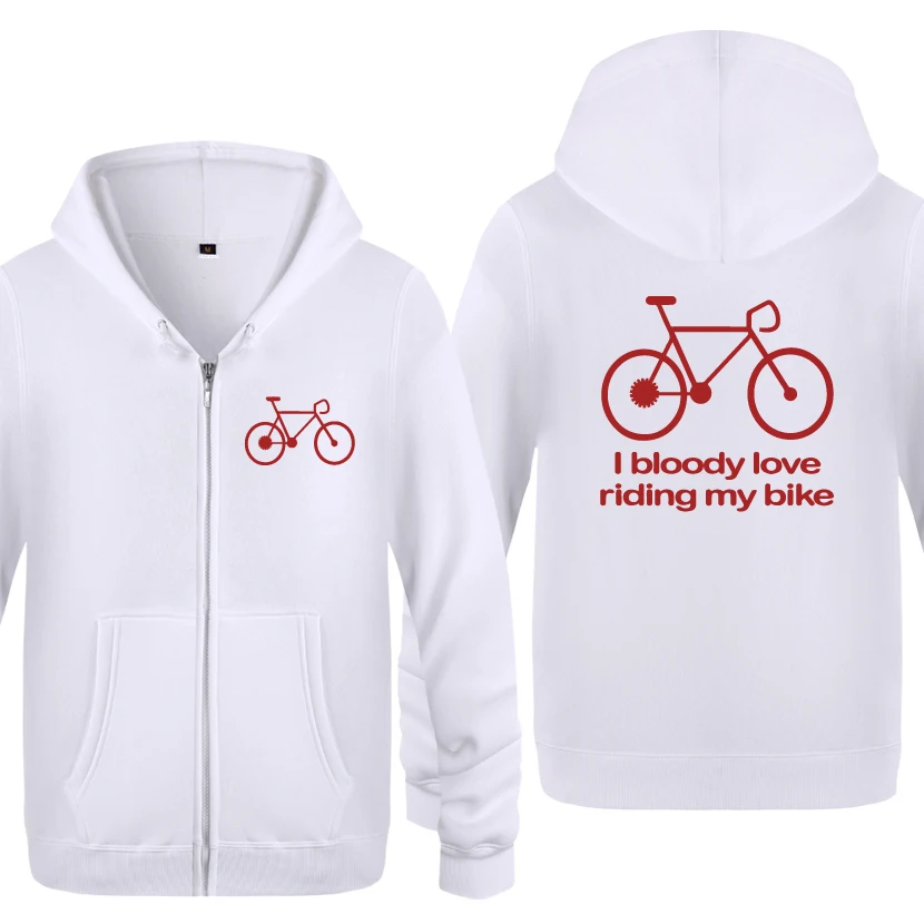 I Bloody Love Riding My Bike-Cyclist подарочные толстовки мужские мужские флисовые кардиганы на молнии толстовки с капюшоном - Цвет: BAY HOT