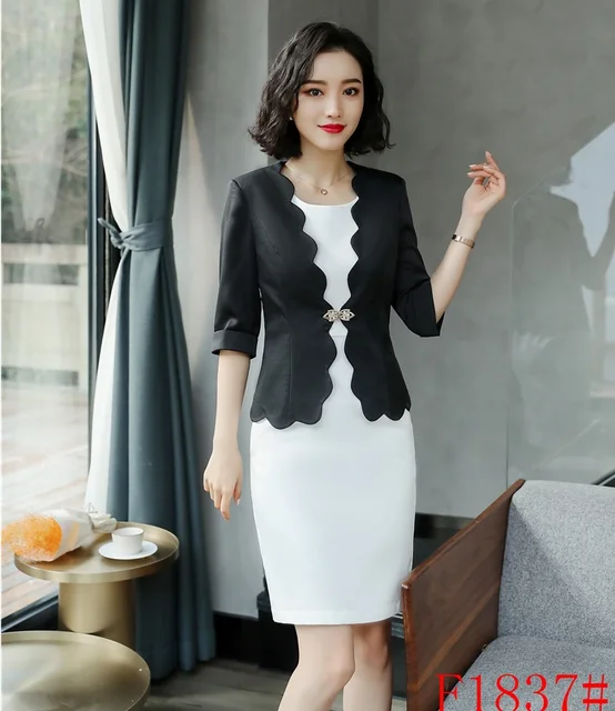 New Style White Blazer Women Business Suits Formal Office Suits Work ...