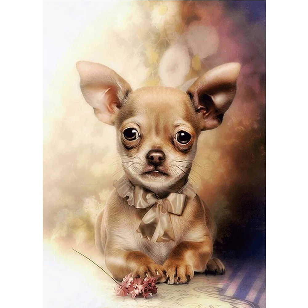 

Full Rhinestone Diamond Painting 5D Diamond embroidery Animal dog Needlework Mosaic Cross Stitch Home Decor Cute Dog decor L31