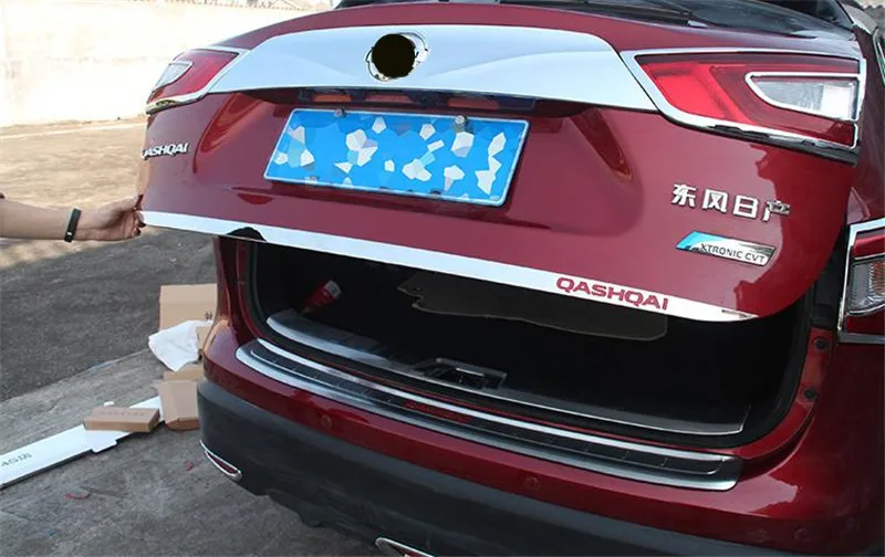 

Fit For Nissan Qashqai j11 2014-2018 2019 Rear Tail Door Sticker Stainless Steel Back Door Tailgate Trim Car Styling Accessories