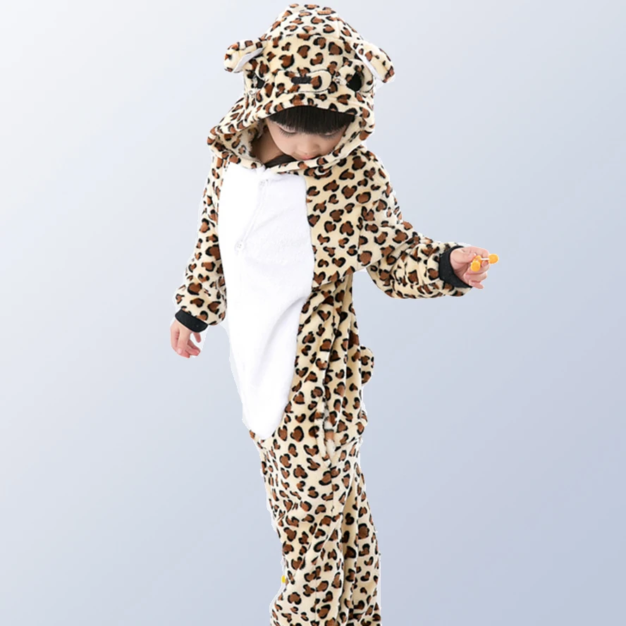 Flannel Animal Pajamas cartoon baby pajamas baby warm animal boys girls children clothes for 4 6 8 10 12 years