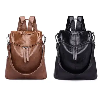 

Sell at a loss! 2020 Fashion Backpack Vintage Shoulder Bag Women Handle Bag Retro Kapsack Soft Leather Daypack For T