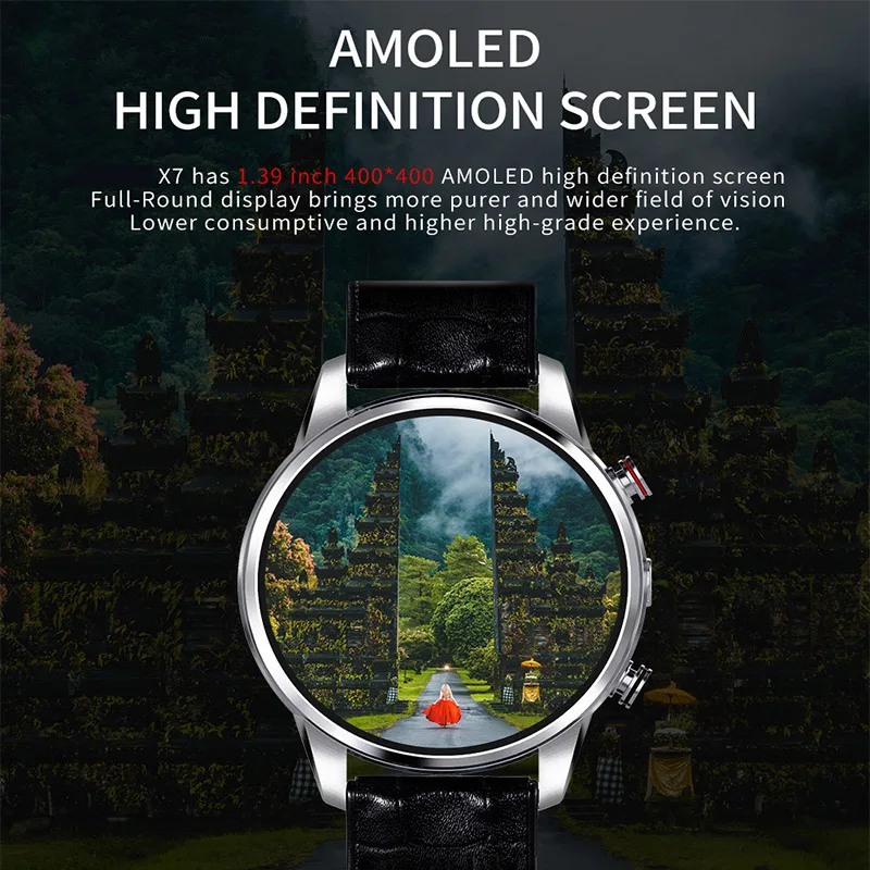 KingTider X7 4G Смарт-часы 1,39 дюймов вокруг экрана MTK6739 четырехъядерный Смарт-часы 16 Гб Rom Adroid 7,1 Bluetooth мужские часы