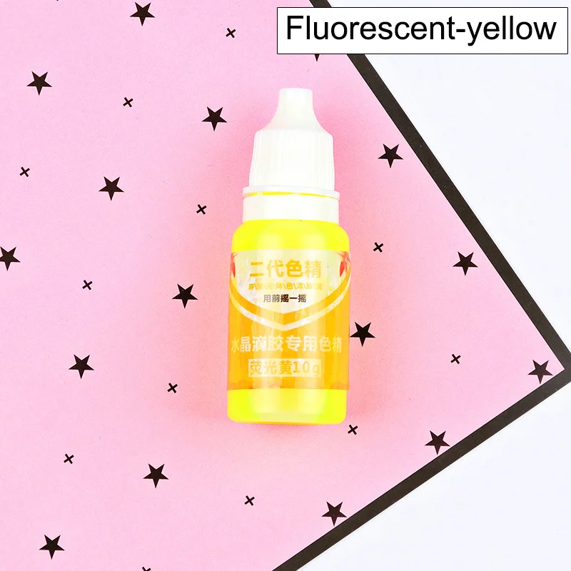 UV Resin Liquid Pearl Dye Pigment Resin Epoxy DIY Jewelry Making Crafts Tools 10g TN88 - Цвет: fluorescent-yellow