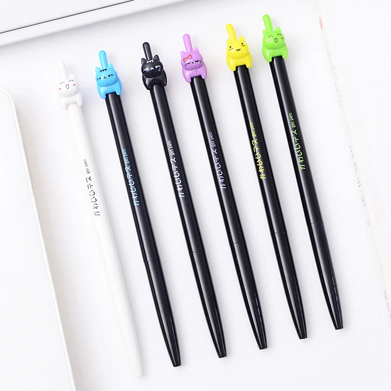 

8 pcs/lot Cute Kitties Black Ink Gel Pen Lucky Cat Cartoon Kawaii Stationery Zakka Office Material Escolar School Supplies