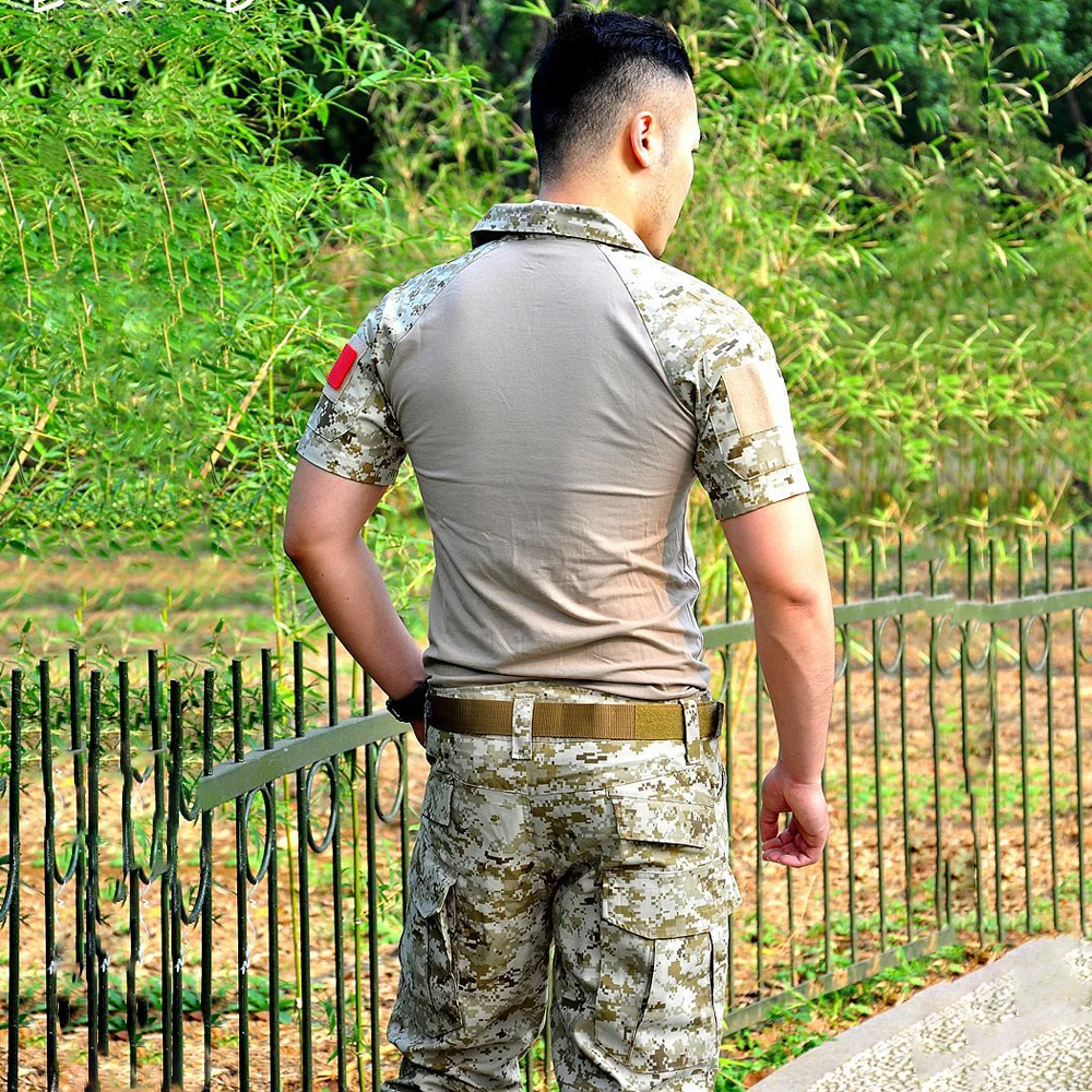 Тактическая Военная форма, одежда, армейская Военная Боевая форма, футболка и тактические штаны с наколенниками, одежда для охоты