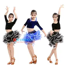 Костюм для латинских танцев для взрослых, бархатный топ+ газовая юбка, 2 предмета для взрослых, детский конкурс латиноамериканских танцев, комплекты S-4XL