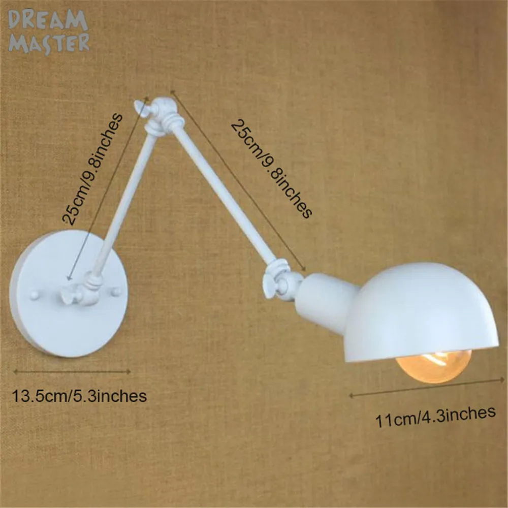  modern wall lamps white lighting Adjustable Work Lamp swing arm sconce Bedside Wall Lighting sconce - 32557313447