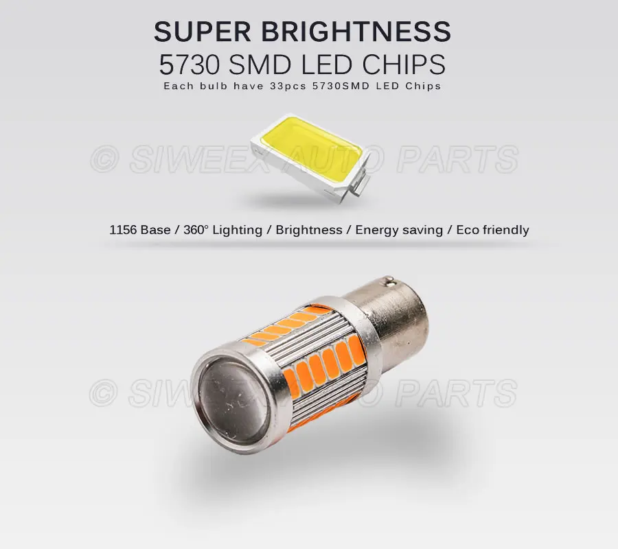 Светодиодный фонарь BA15S 1156 BAY15D 1157 33 5630 SMD 2 шт. задние и хвостовые лампы купольная
