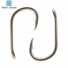 Легко поймать 500 шт. 8340 высокоуглеродистой Сталь карп рыболовные крючки серебро с тефлоновым покрытием острые круг приманка для карпа крючки Размеры 2 4 6 8