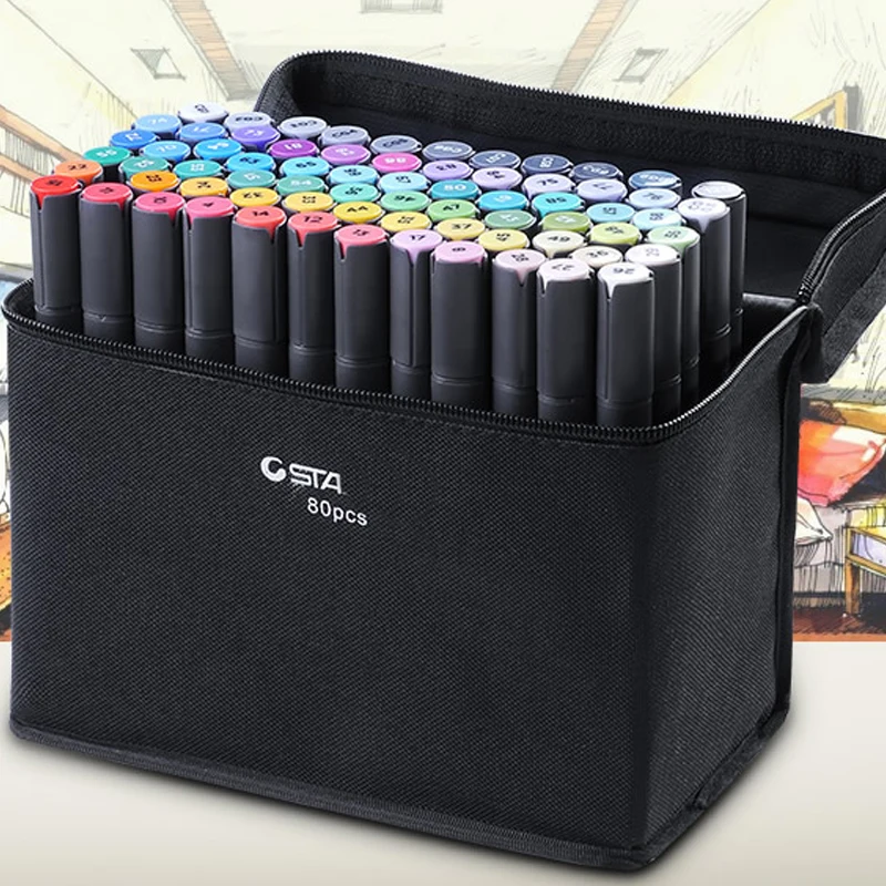 

animation 80 Colors Paint Pens Set Handwriting Manga Comic Soft brush Markers Pen For Sketch Drawing painting artist lover