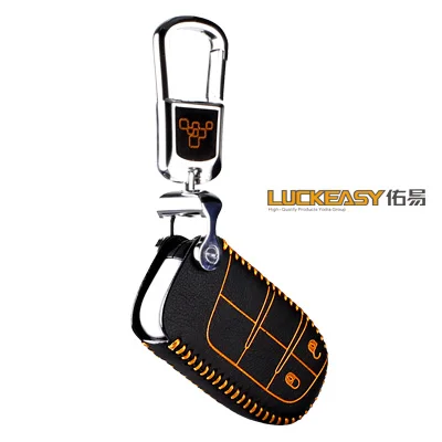 Кожаный чехол для ключей для jeep Grand Cherokee Fiat OTTIMO Фиат виаджио Chrysler 300c 20122013 Car Key2s - Название цвета: Серый