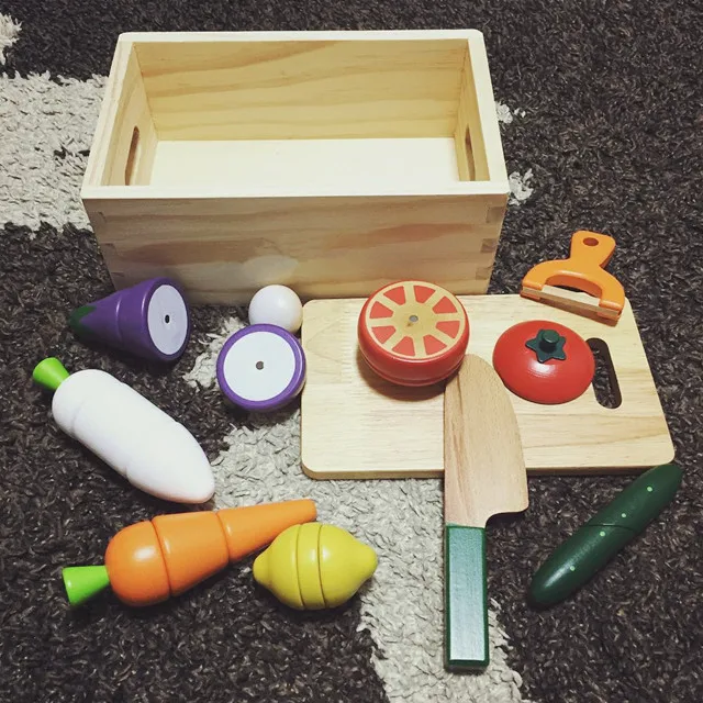Новинка; 1 комплект детский деревянный Классическая игра Моделирование кухня серия игрушек резки фруктовых и овощных игрушек миниатюрный