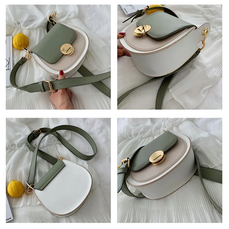 2019 PU leather Contrast color Leather Crossbody Bag For Women Travel Handbag Fashion Simple Shoulder Messenger Bag Ladies 2019 PU leather Contrast color Leather Crossbody Bag For Women Travel Handbag Fashion Simple Shoulder Messenger Bag Ladies