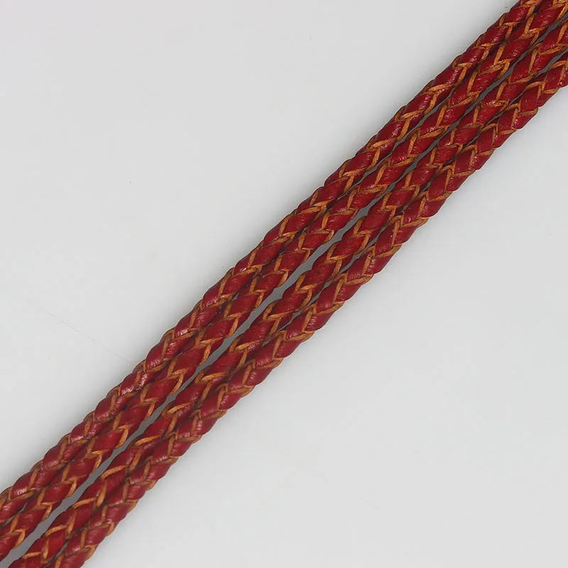 2 метра модный плетеный Плетеный плетёный Боло 3 мм круглый шнур из натуральной кожи для DIY браслета ожерелья ювелирных изделий Аксессуары веревка