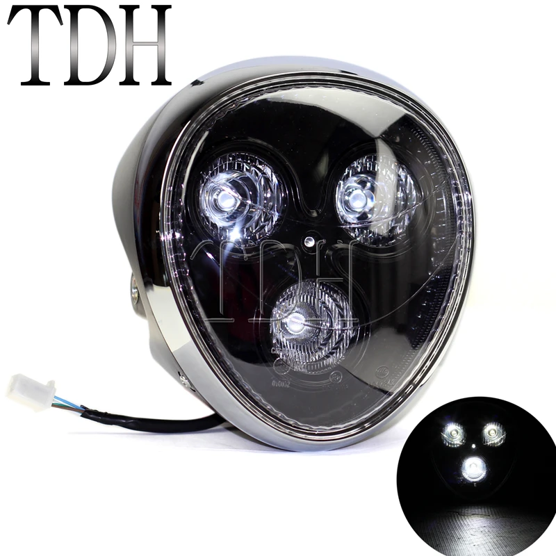 

Motorcycle EMARK E24 LED Monkey Face Headlight Streetfighter For Harley Cafe Racer Chopper Bobber