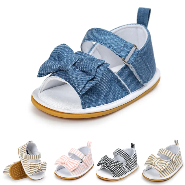 Buy New Stripe Bowtie Cute Baby moccasins child Summer