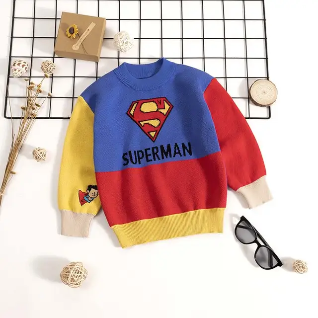 Kids Boys Cartoon Sweaters Casual Children Knit Autumn Warm Pullover Sweater For Boy Toddler Long Sleeve Wear Appliques Clothes 2