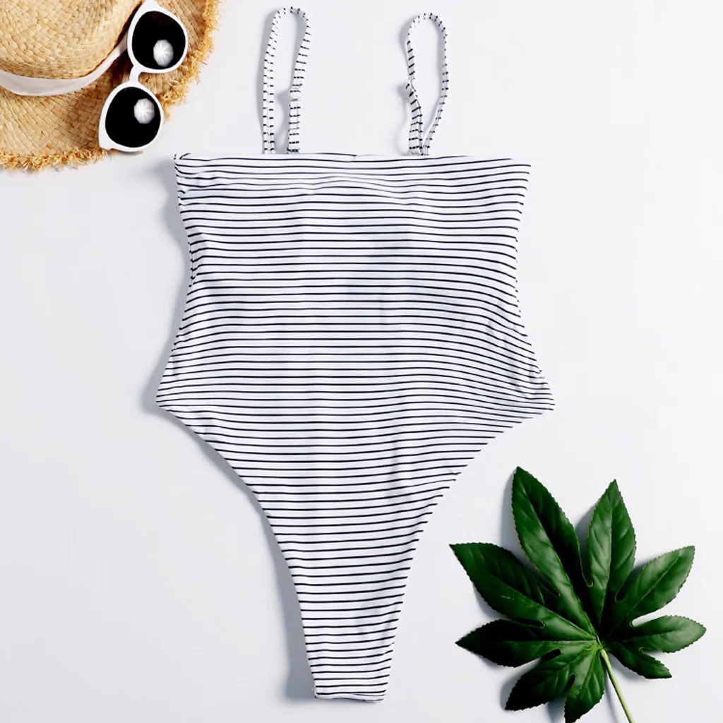

2019 Sexy One Piece Swimsuit High Bandage Cross Back Neck Monokini Ladies Pure Color Cute Style Girl Lingerie