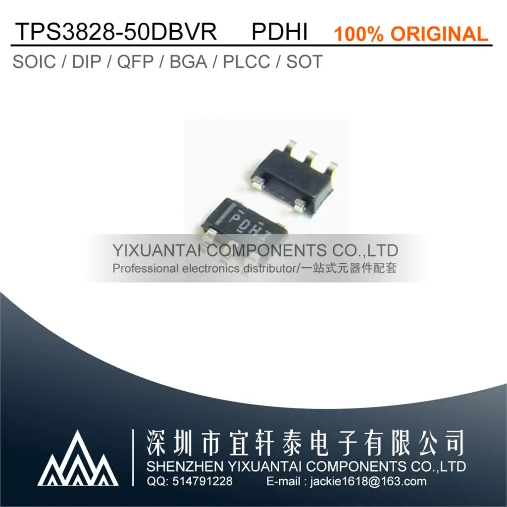 

10-100pcs/lot TPS3828-50DBVR Free shipping TPS3828-50DBV TPS3828-50 TPS3828 Marking:PDHI IC SUPERVISOR 1 CHANNEL SOT23-5 NEW